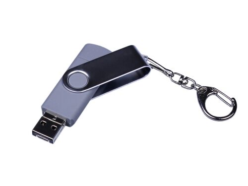 USB 2.0/micro USB/Type-C- флешка на 64 Гб c поворотным механизмо 2