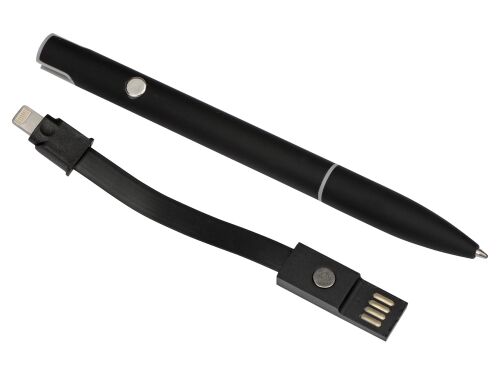 Ручка металлическая шариковая «Connect» с кабелем USB 2 в 1 6