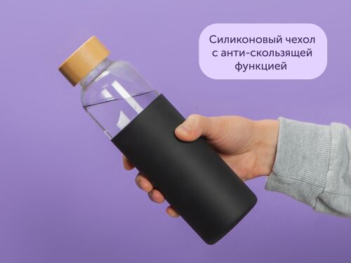Стеклянная бутылка для воды в силиконовом чехле «Refine» 1