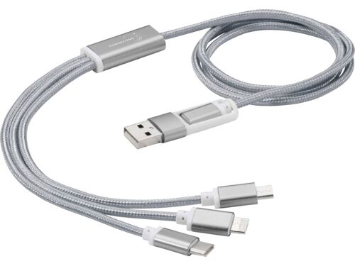 Универсальный зарядный кабель 3-в-1 с двойным входом 5