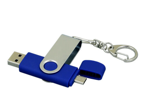 USB 2.0- флешка на 64 Гб с поворотным механизмом и дополнительны 2
