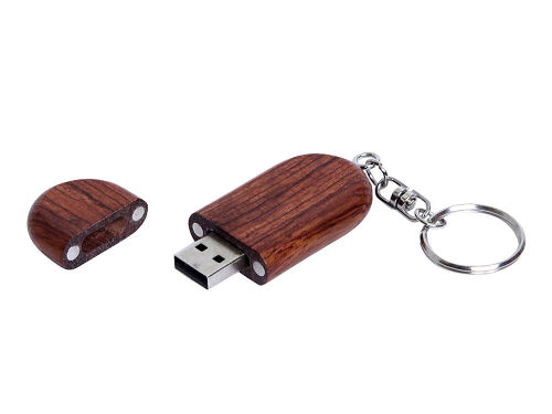 USB 2.0- флешка на 4 Гб овальной формы и колпачком с магнитом 2