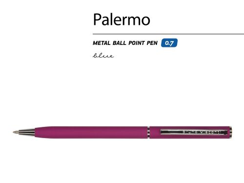 Ручка металлическая шариковая «Palermo», софт-тач 2