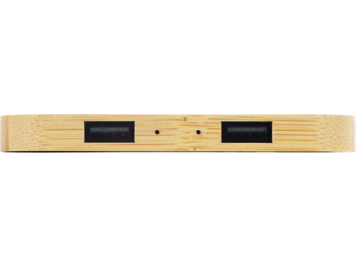 USB-хаб с беспроводной зарядкой из бамбука «Plato», 5 Вт 2