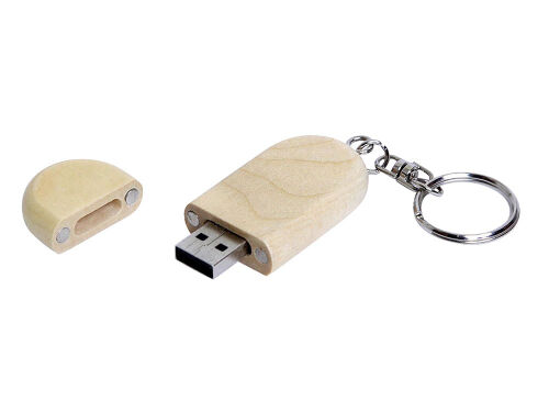USB 2.0- флешка на 4 Гб овальной формы и колпачком с магнитом 2
