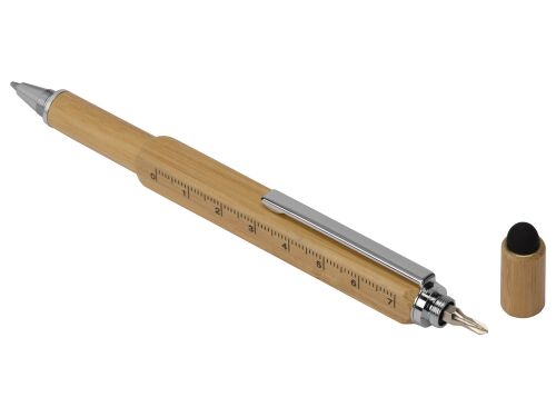 Ручка-стилус из бамбука «Tool» с уровнем и отверткой 6