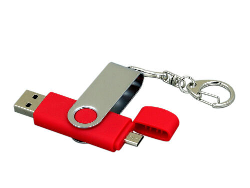 USB 2.0- флешка на 64 Гб с поворотным механизмом и дополнительны 2