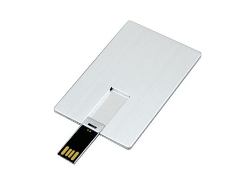 USB 2.0- флешка на 16 Гб в виде металлической карты, с раскладны 2