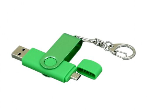 USB 2.0- флешка на 32 Гб с поворотным механизмом и дополнительны 2