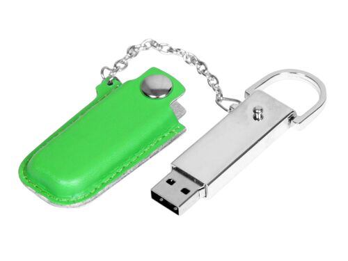 USB 2.0- флешка на 64 Гб в массивном корпусе с кожаным чехлом 2