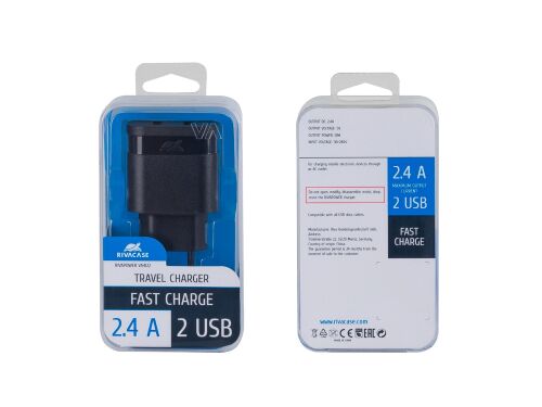 Сетевое зарядное устройство, 2 USB/2.4 A 4