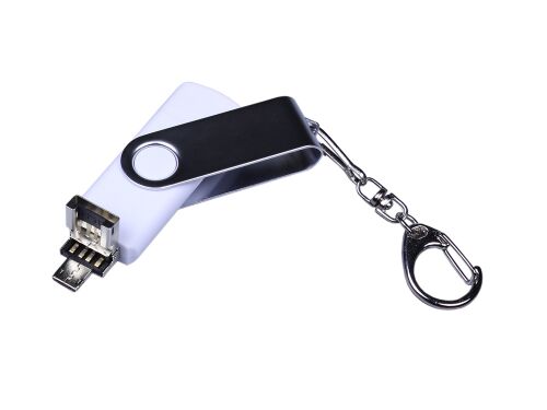 USB 2.0/micro USB/Type-C- флешка на 16 Гб c поворотным механизмо 3