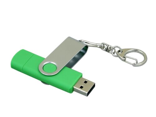 USB 2.0- флешка на 32 Гб с поворотным механизмом и дополнительны 3