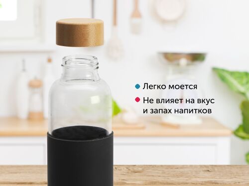 Стеклянная бутылка для воды в силиконовом чехле «Refine» 14