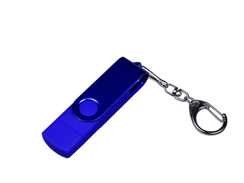 USB 2.0/micro USB/Type-С- флешка на 16 Гб 3-в-1 с поворотным мех 1