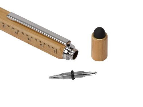 Ручка-стилус из бамбука «Tool» с уровнем и отверткой 7