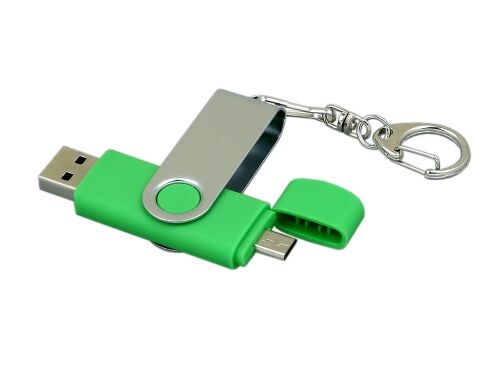 USB 2.0- флешка на 16 Гб с поворотным механизмом и дополнительны 2