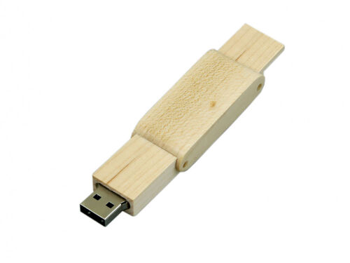 USB 2.0- флешка на 16 Гб прямоугольной формы с раскладным корпус 3