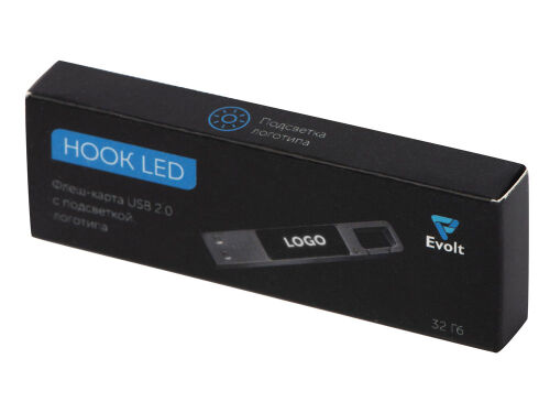 USB 2.0- флешка на 32 Гб c подсветкой логотипа «Hook LED» 7