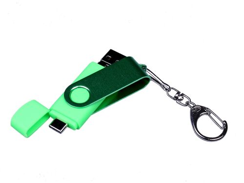 USB 2.0/micro USB/Type-С- флешка на 16 Гб 3-в-1 с поворотным мех 4