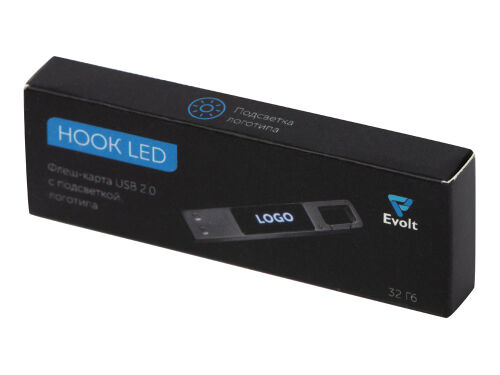 USB 2.0- флешка на 32 Гб c подсветкой логотипа «Hook LED» 7