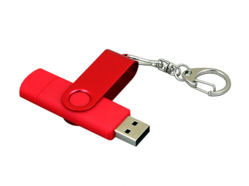 USB 2.0- флешка на 64 Гб с поворотным механизмом и дополнительны 3