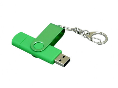 USB 2.0- флешка на 64 Гб с поворотным механизмом и дополнительны 3