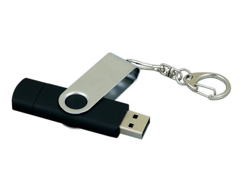 USB 2.0- флешка на 64 Гб с поворотным механизмом и дополнительны 3
