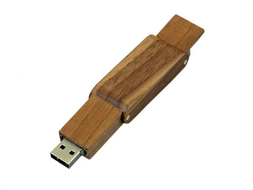 USB 2.0- флешка на 16 Гб прямоугольной формы с раскладным корпус 3