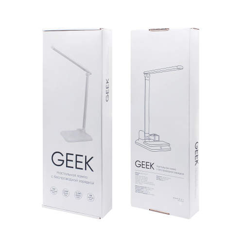Настольная лампа Geek с беспроводной зарядкой (белый) 5
